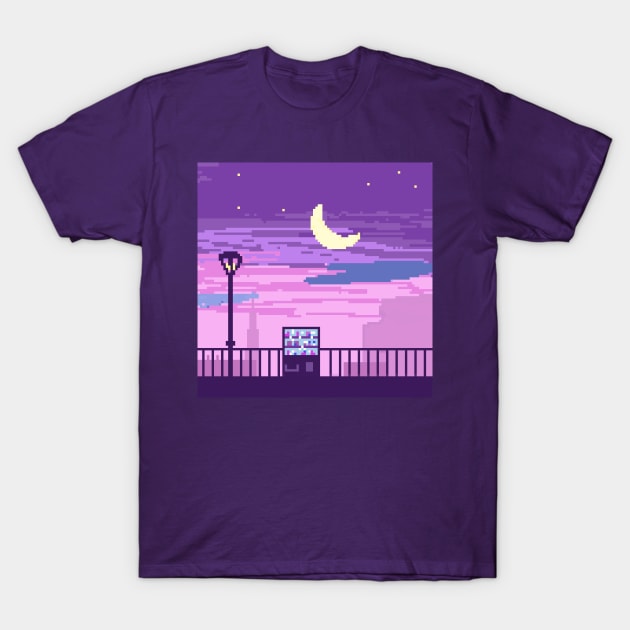 Pixel art sunset T-Shirt by unidoodlez